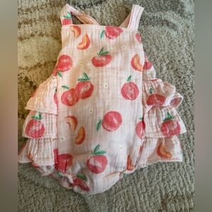 Angel Dear Pink Fruit Print Romper